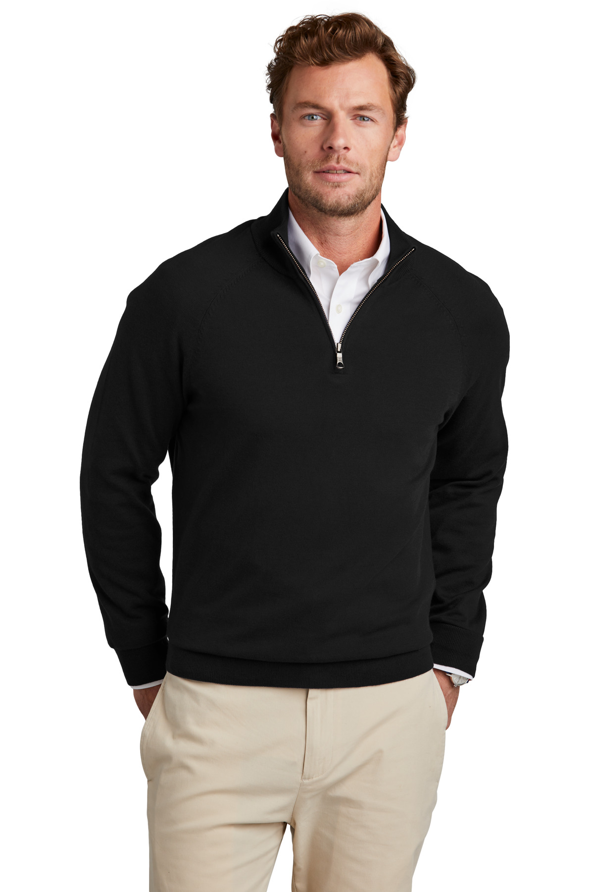 Brooks Brothers Cotton Stretch 1/4-Zip Sweater BB18402 18