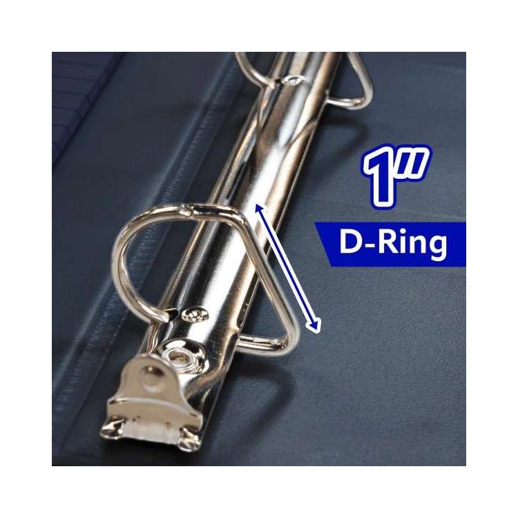 1" Slant-D Ring View Binder w/ 4-Pockets Black 1