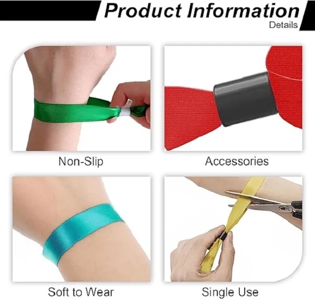 Disposable Full Color Fabric Bracelet Woven Wristbands 5