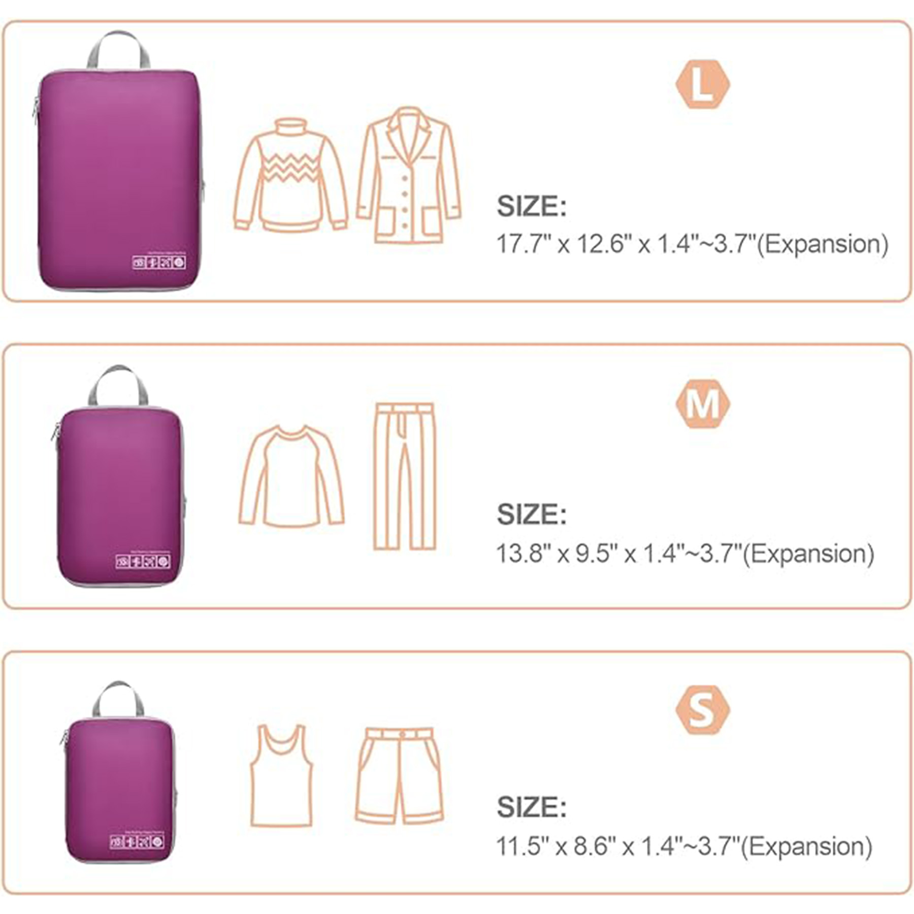 Compression Packing Cubes for Travel 7