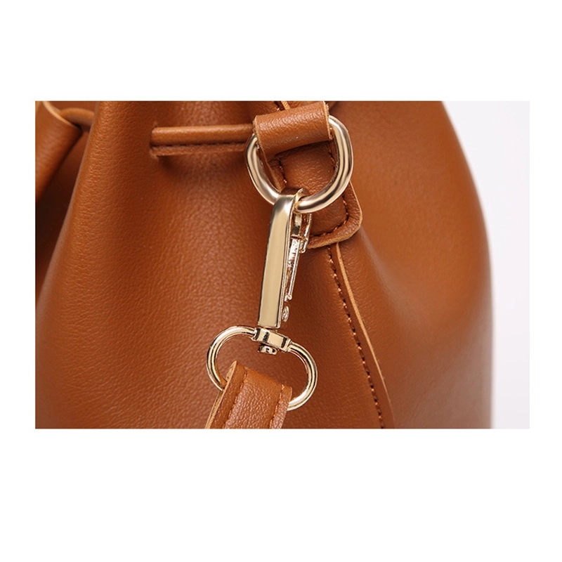 Leather tote bucket bag for women, custom tote bag with logo imprint 13