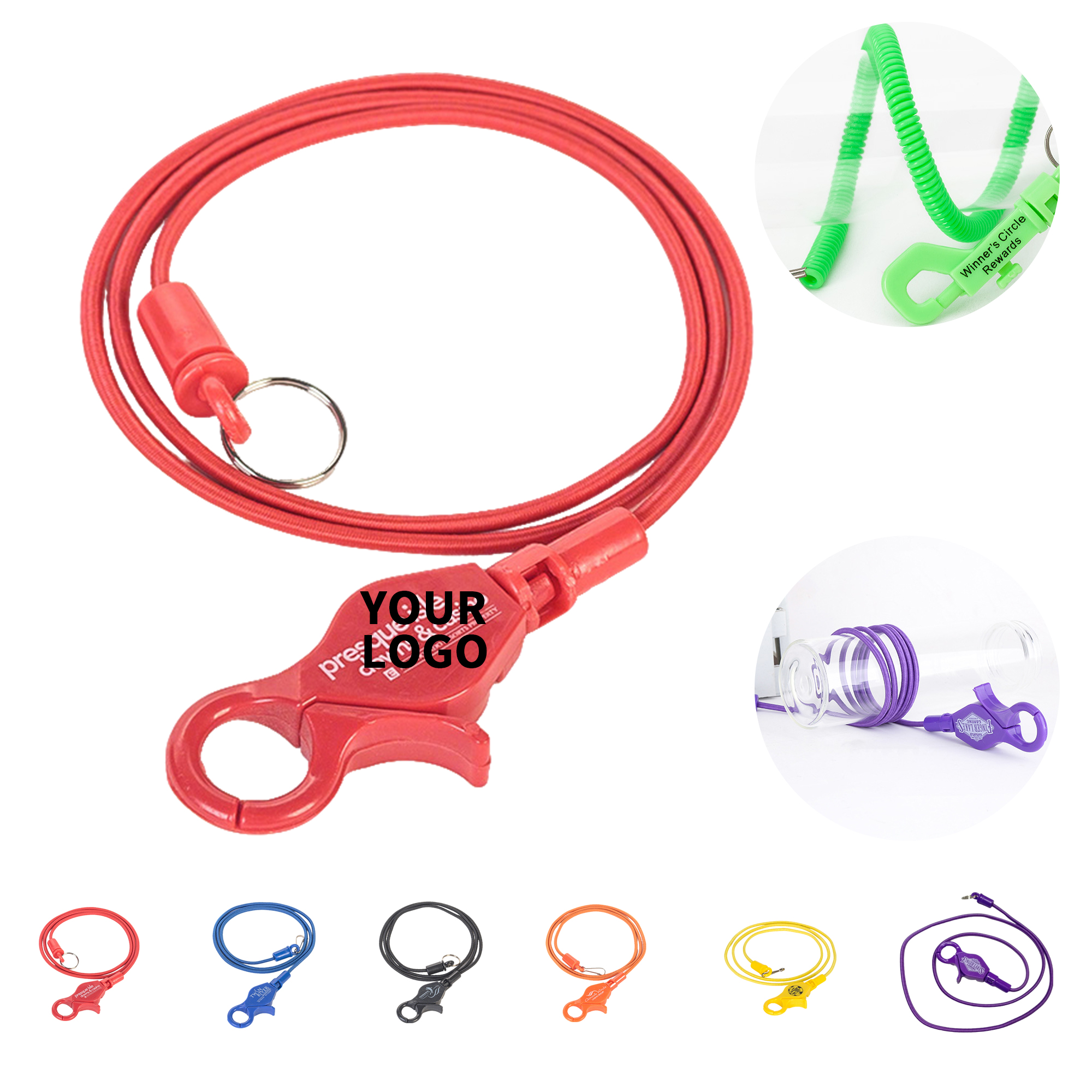 Elastic Bungee Cord Card Holder With Lobster Claw 20" 2