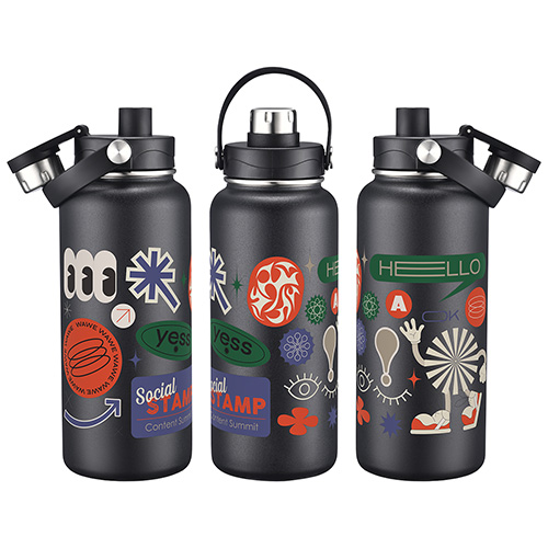 Bresso 34 oz Vacuum Insulated Bottle with Twist Top Spout, custom water bottle with logo imprint 5