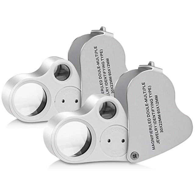 30X and 60X Illuminated Jewelry LED Eye Loupe Magnifier 2