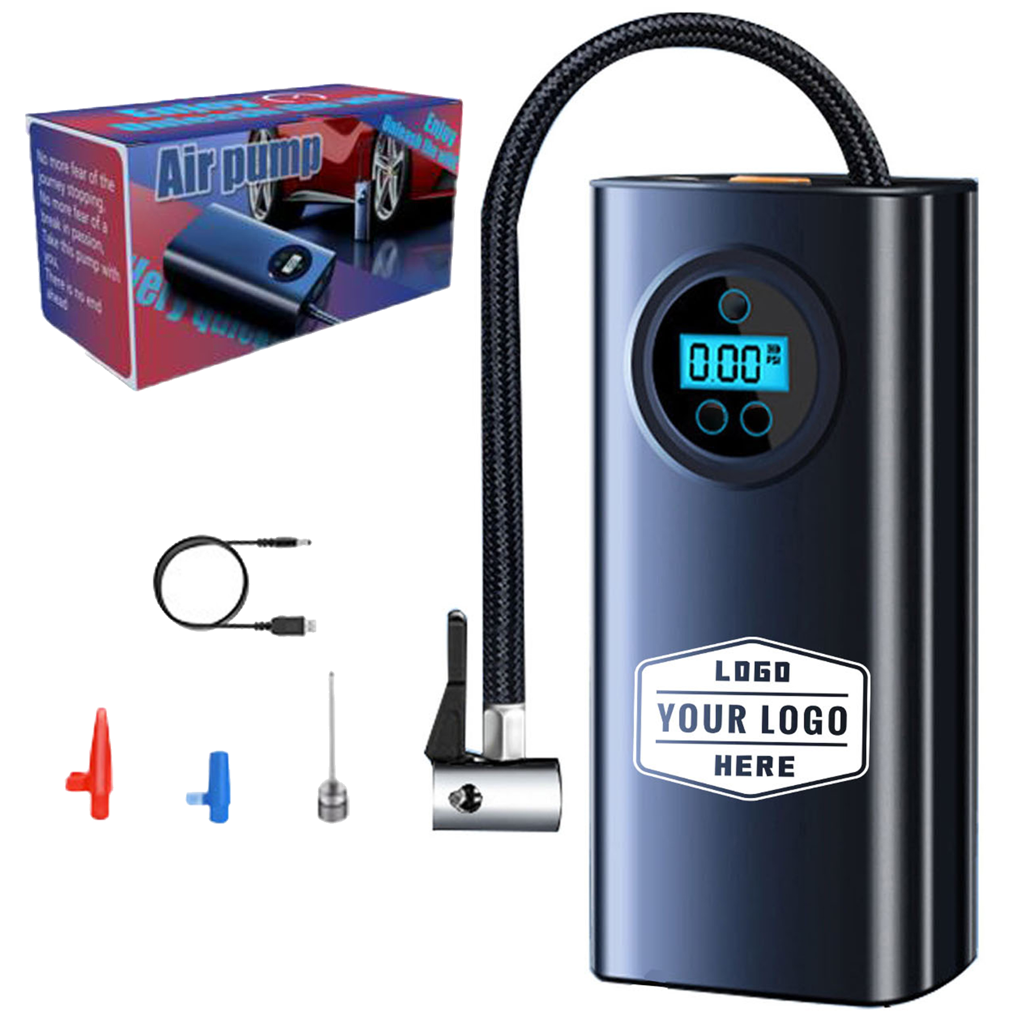 Rechargeable Plastic Air Pump Tire Inflator Cordless Port 2