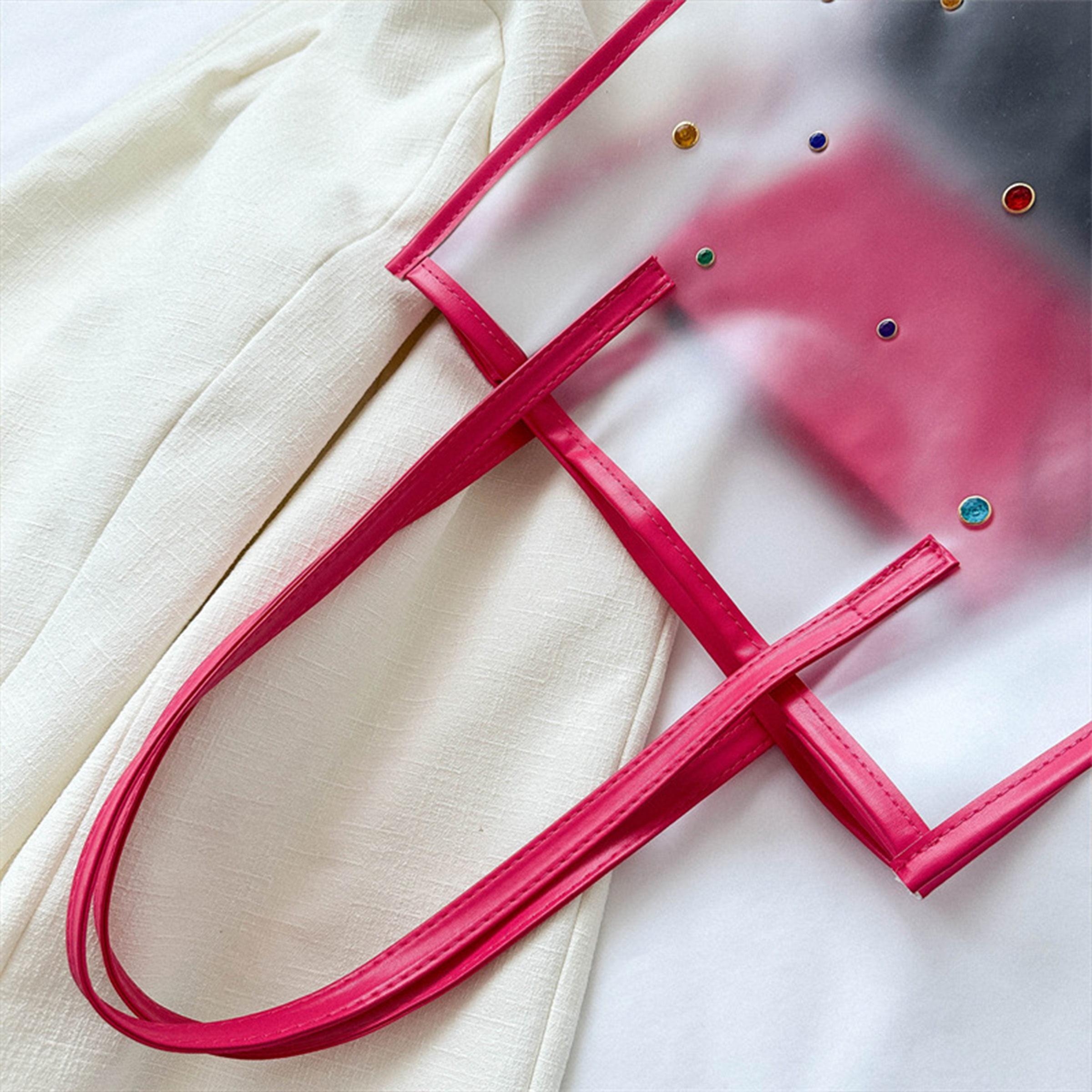Pvc Large Capacity Transparent Fashionable Tote Bag 6