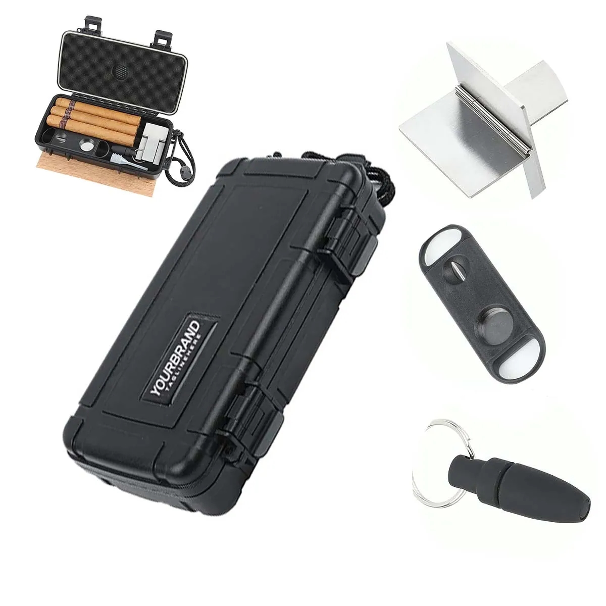 Portable Crushproof Airtight Travel Cigar Humidor Case 5
