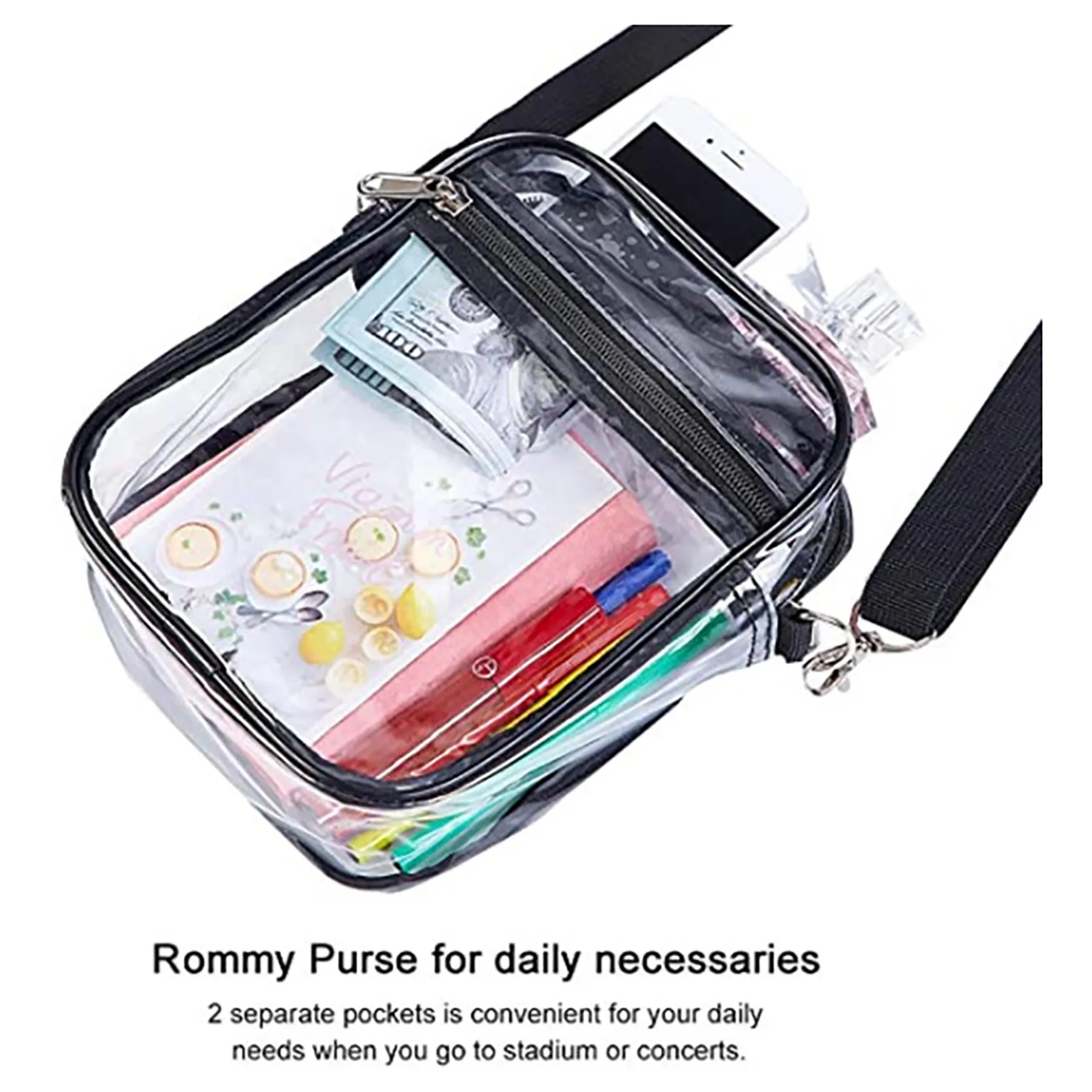 Diagonal PVC Transparent Bag 5
