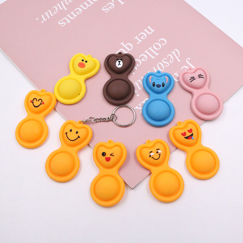 2 Bubbles Push Pop Fidget Sensory w/Keychains 23
