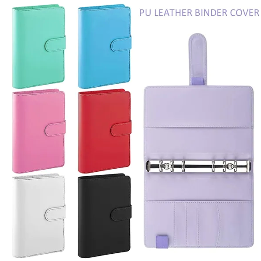 A6 Pu Leather Notebook 6 Round Ring Binder Cover 1