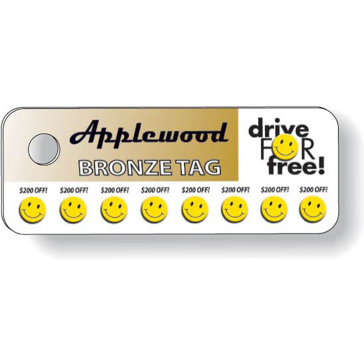 Plastic Key Tag .030 Compressed Laminated PVC (0.75"x2"), Full Colour