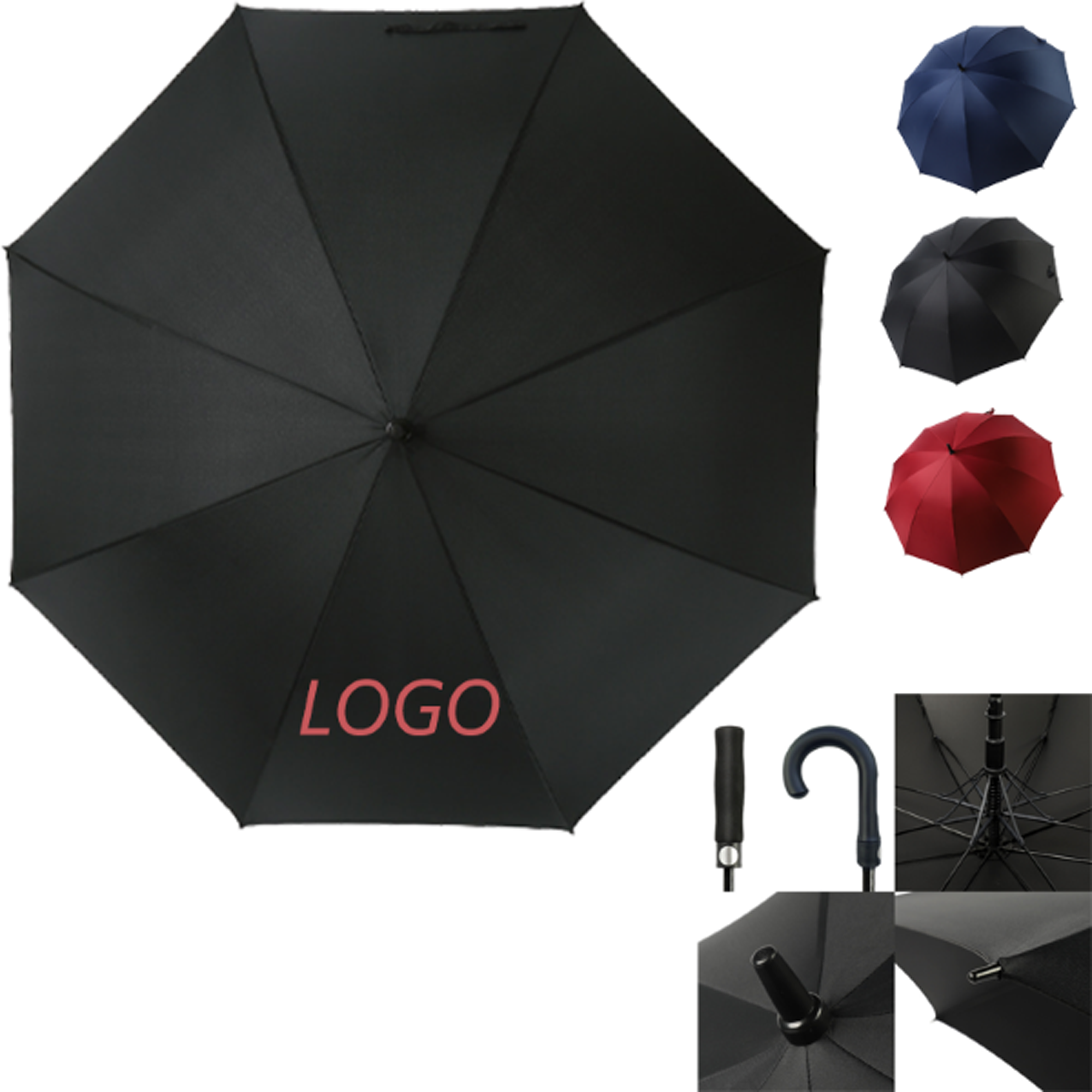 Premium Long-Handle Auto Logo Umbrella 2