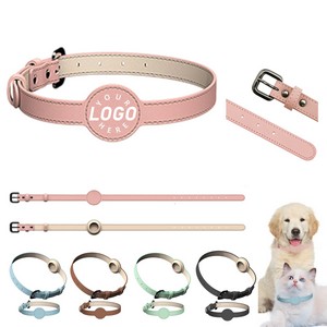 Airtag PU Leather Pet Collar With Adjustable Strap 8