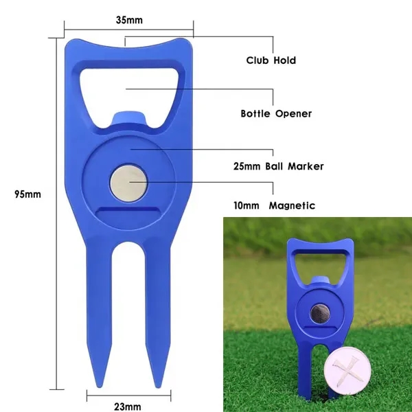 Golf Ball Marker Divot Repair Tool With Bottle Opener 5