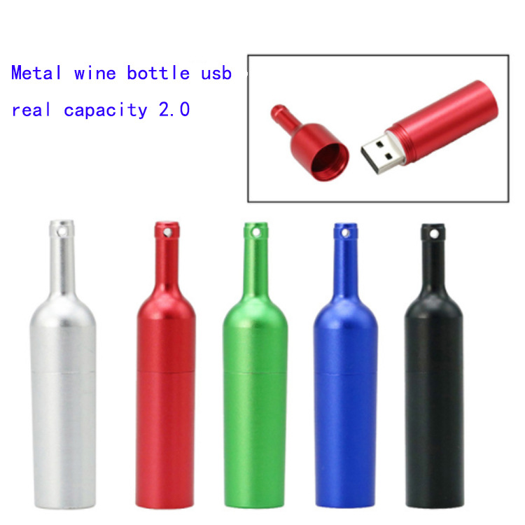 Metal Smooth Winebottle USB Flash Drive 8GB 7