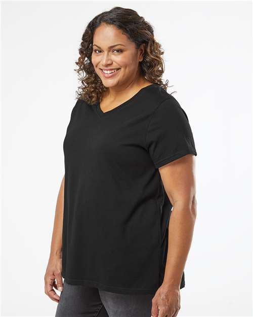 Women's Curvy Collection Fine Jersey V-Neck Tee - 3817 72