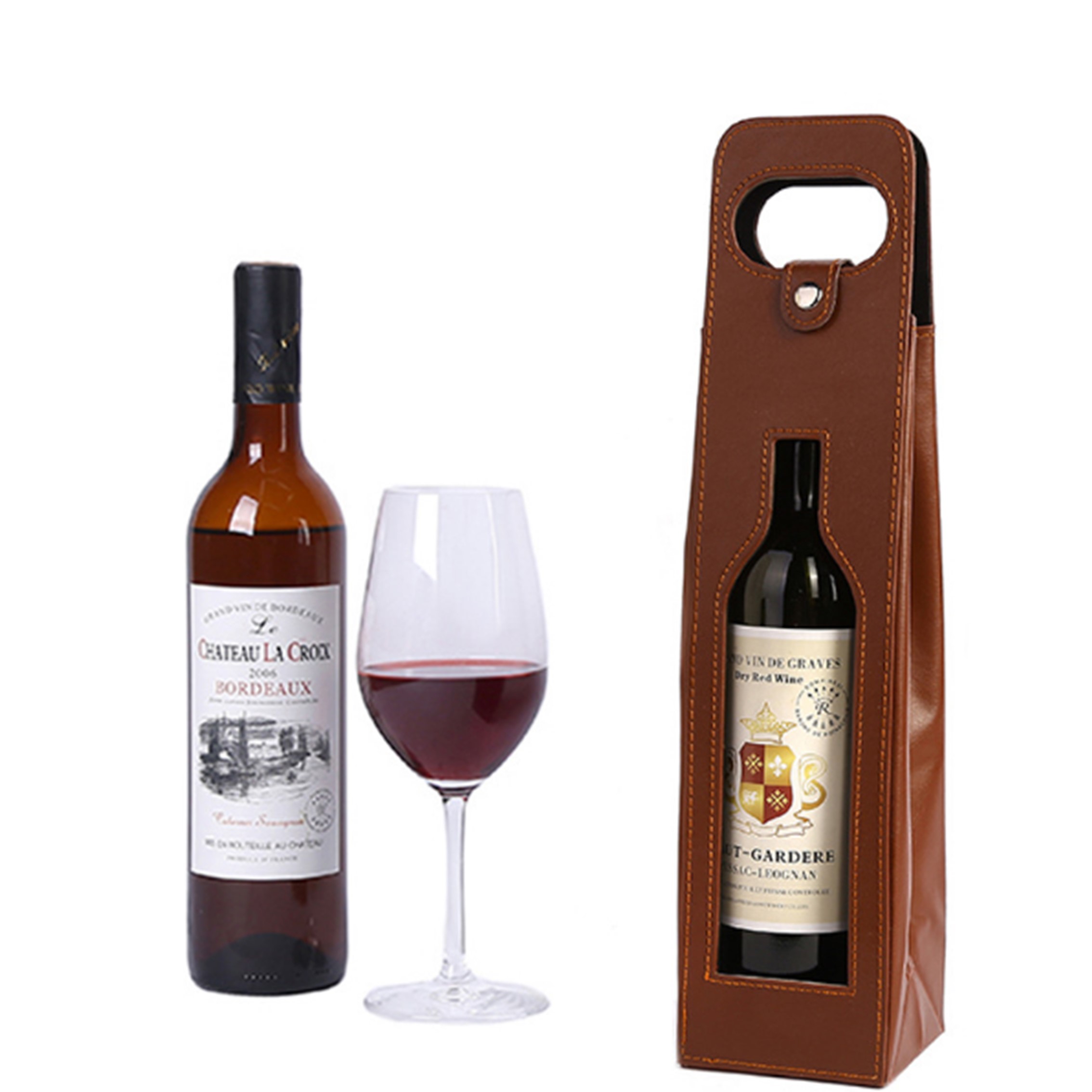 Portable Wine Tote Holders/Wine Bottle Protector, custom tote bag with logo imprint 2