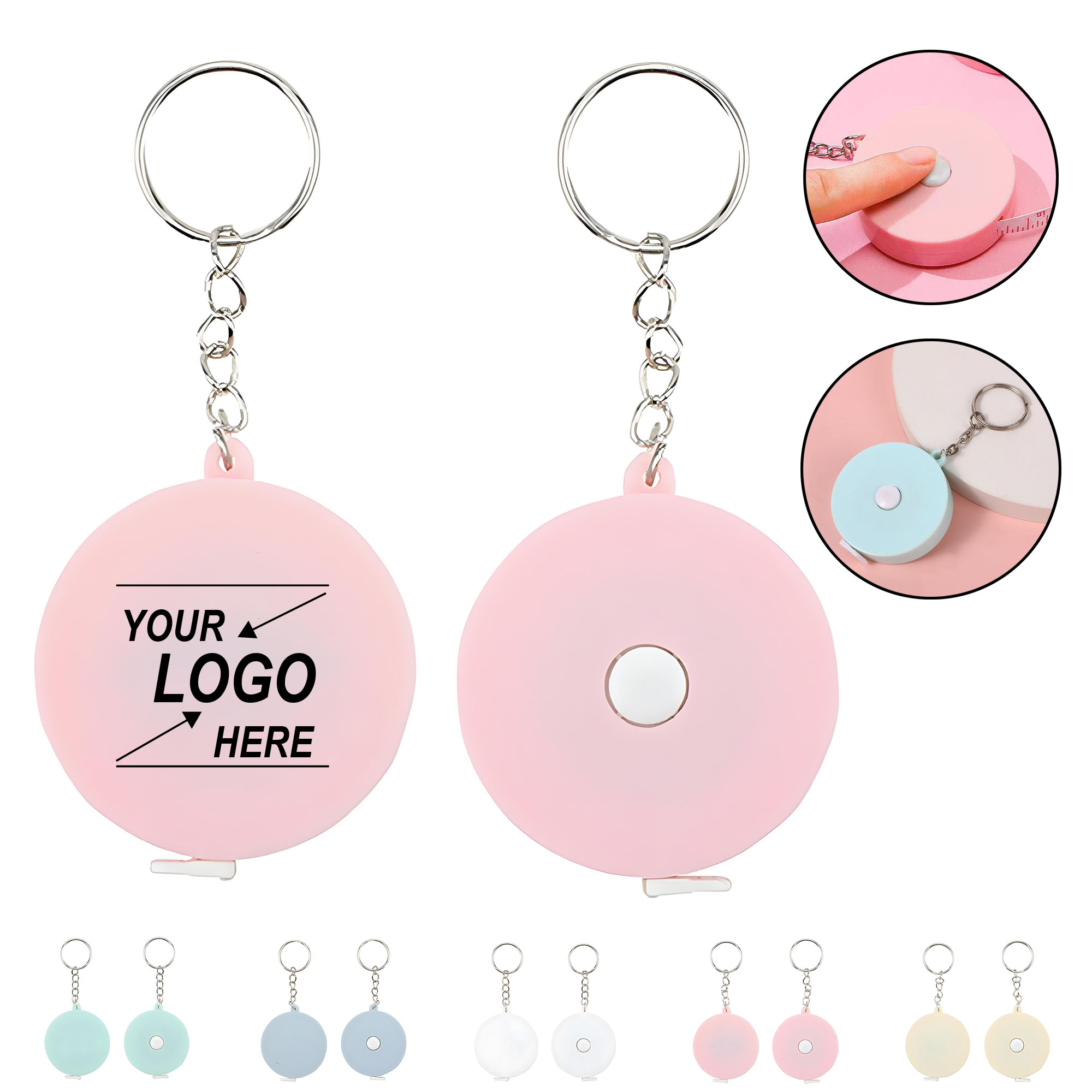 Customizable 1.5m Round Keychain Tape Measure with Logo 7