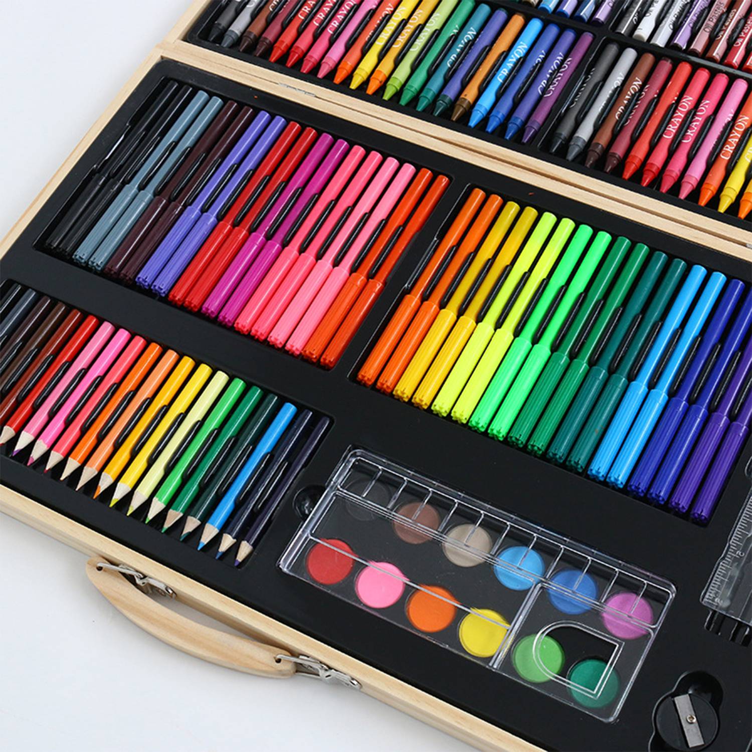 Wooden Box Kids Drawing Pen Set 2