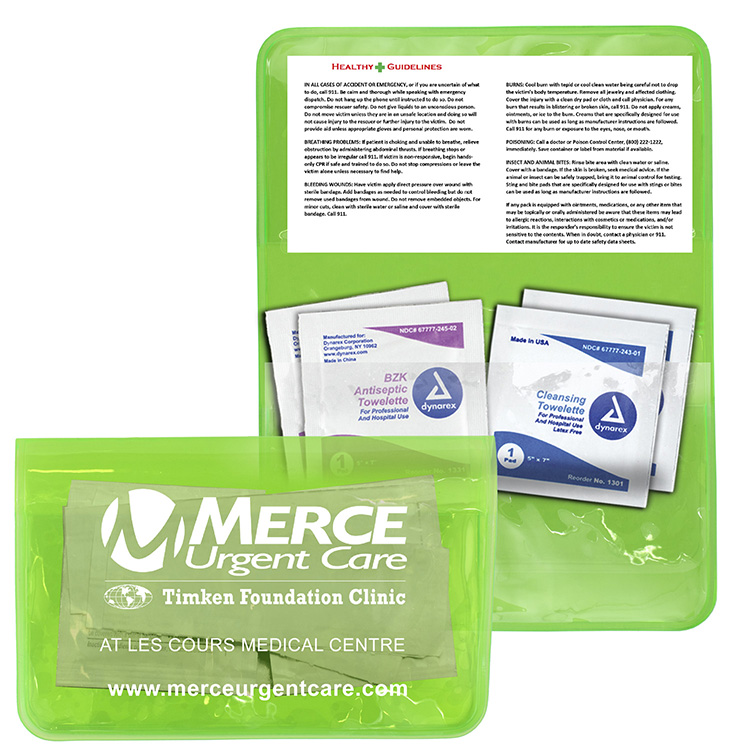 "Crescent" Antiseptic & Disinfectant Wipes Pack In Translucent Vinyl pouch 21