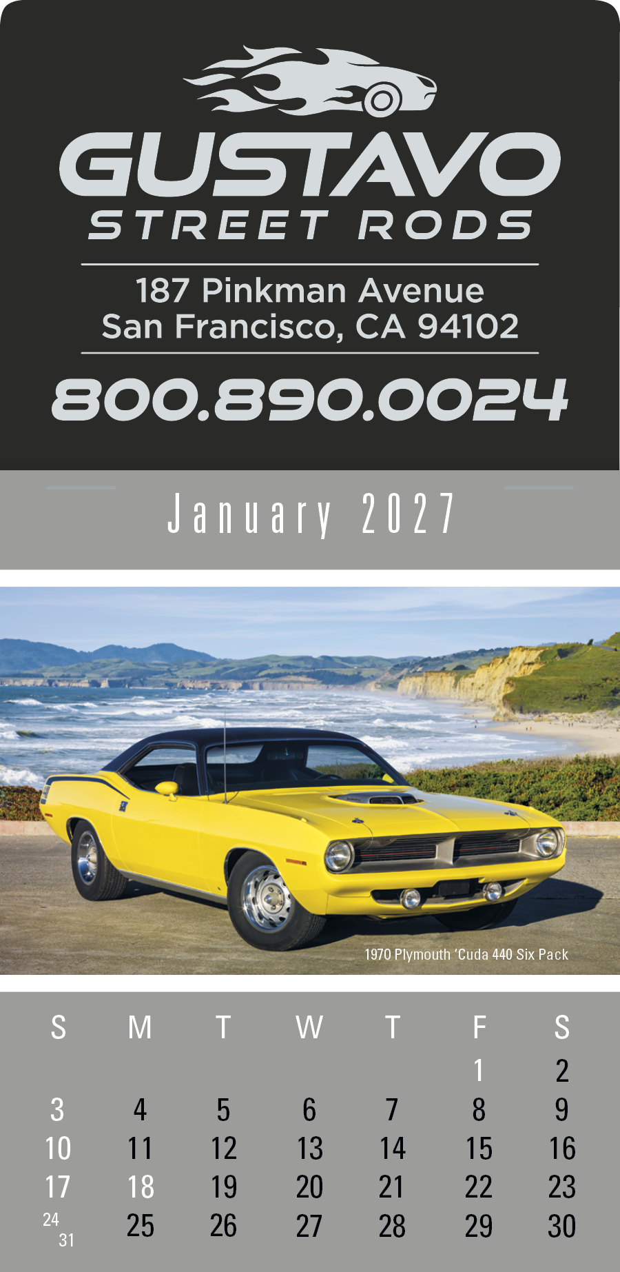 Triumph® Calendars Press-N-Stick Cruisin' Cars Calendar 13