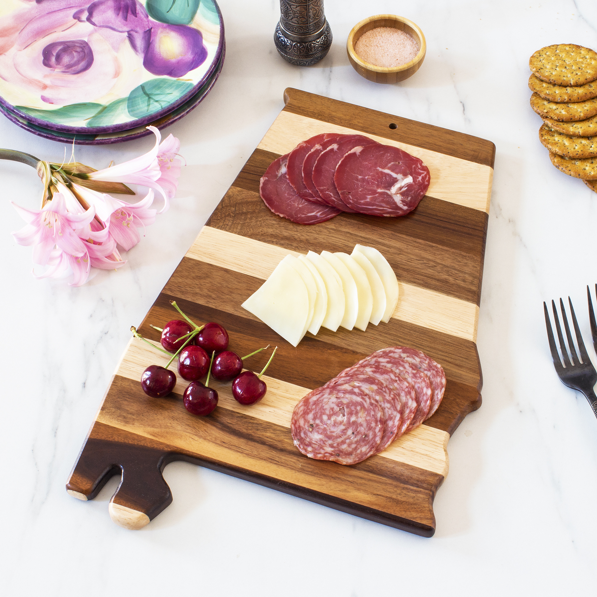Rock & Branch® Shiplap Series Alabama State Shaped Wood Serving and Cutting Board 3