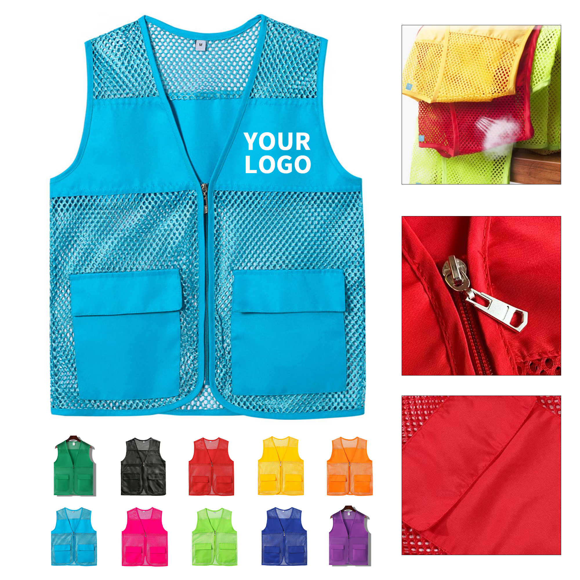 Polyester Mesh Safety Vest With Pocket 3