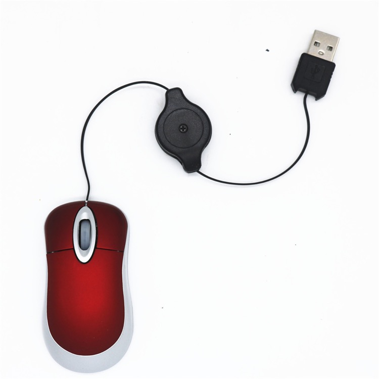 Mini Travel USB Optical Mouse / Retractable Cable 9