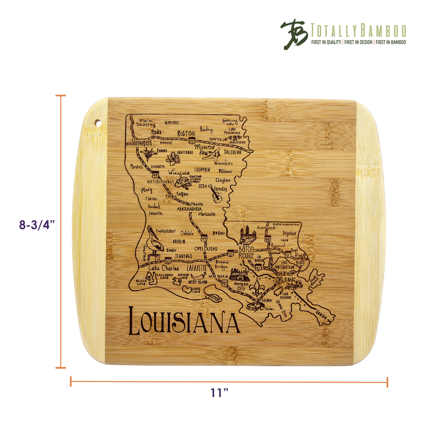 A Slice of Life Louisiana Serving & Cutting Board 8