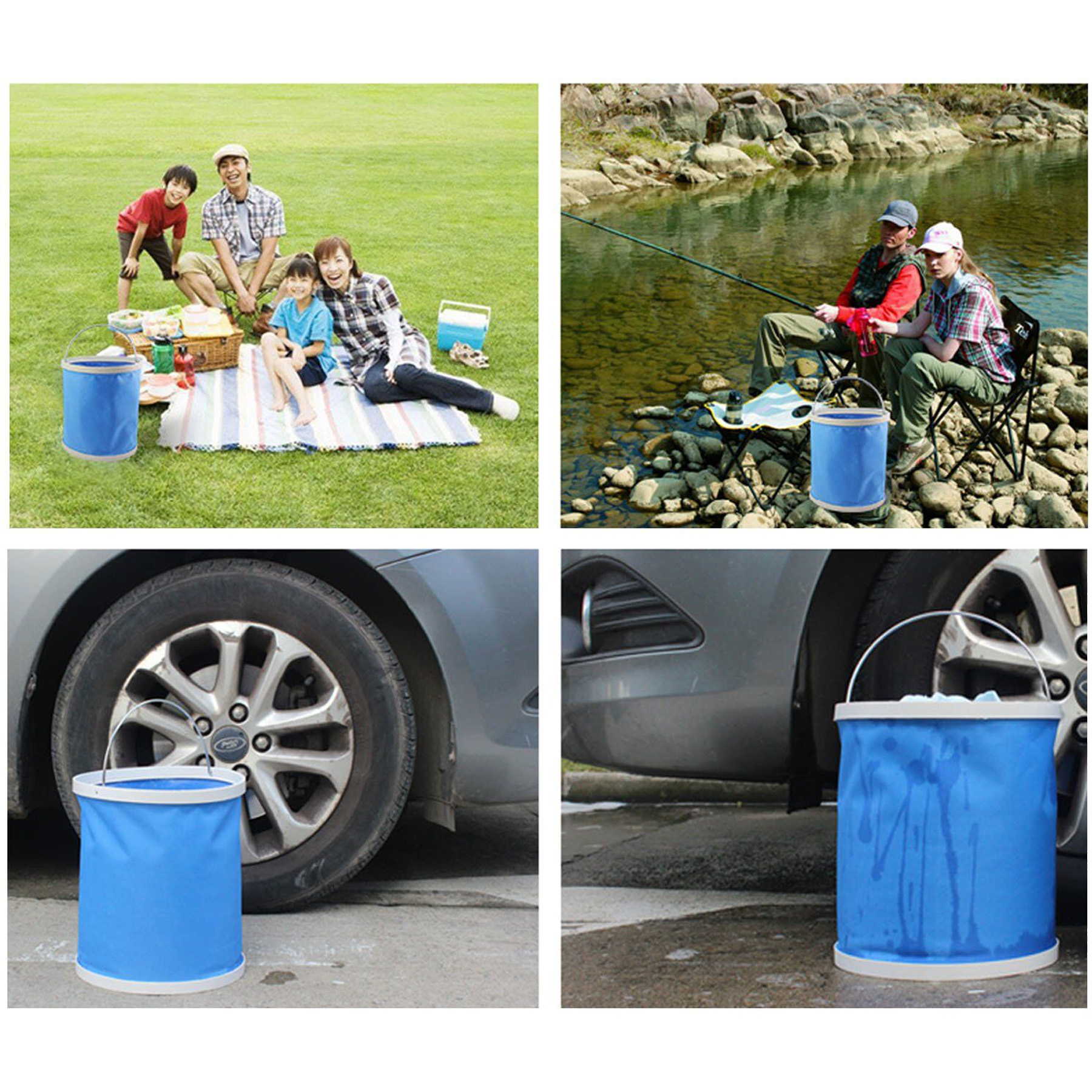 Foldable Pail Bucket Silicone Collapsible Buckets 2