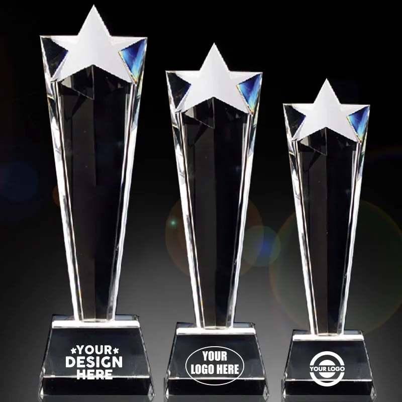 Pentagram Shaped Crystal Award Trophy 3