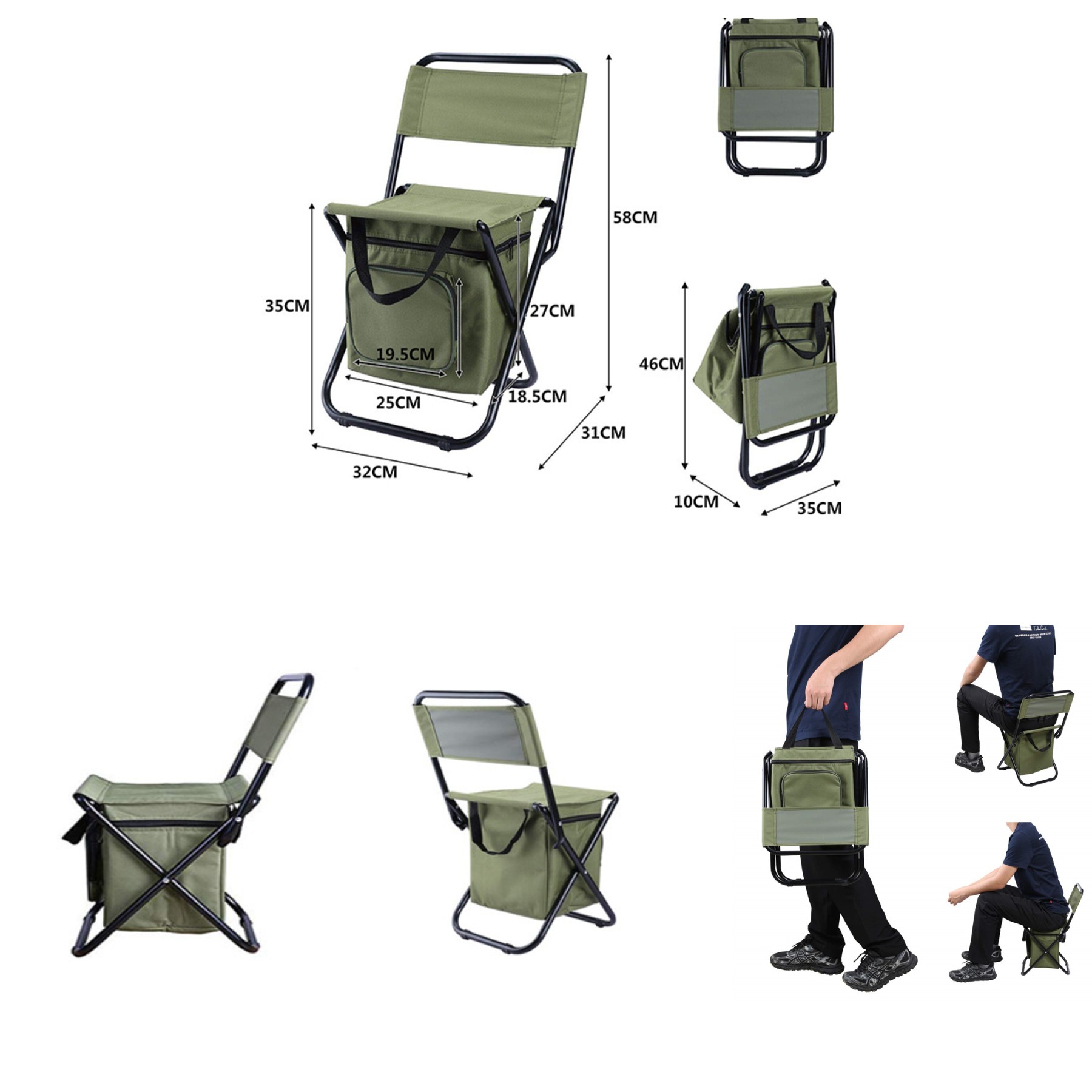 Portable Outdoor Folding Chair With Cooler Bag 3