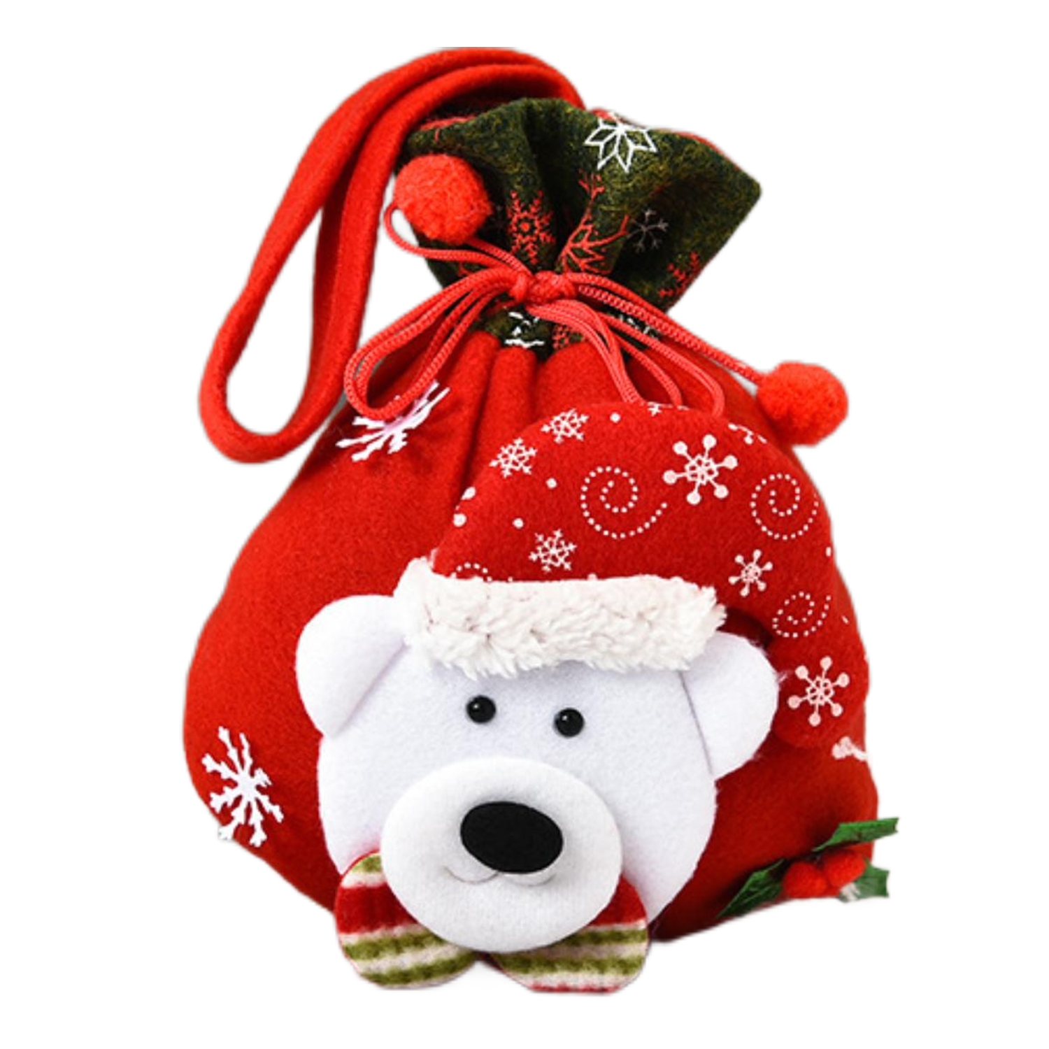 3D Designs Flannel Decoration Christmas Drawstring Gift Bags 6