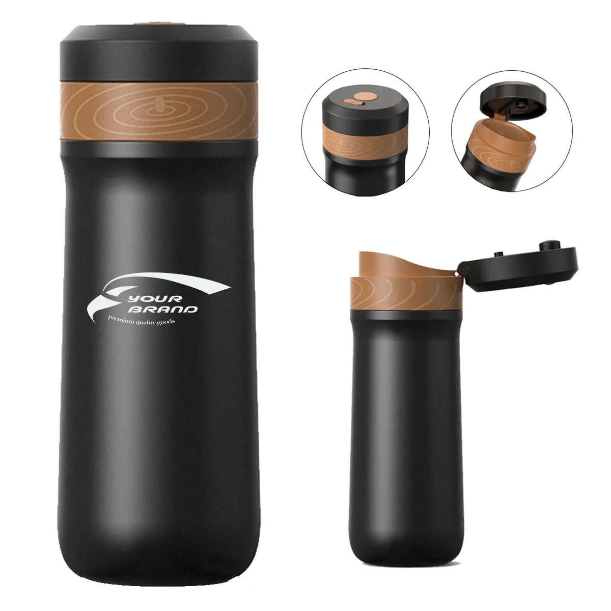 Portable French Press Car-Go Coffee Maker Insulated Bottle 1