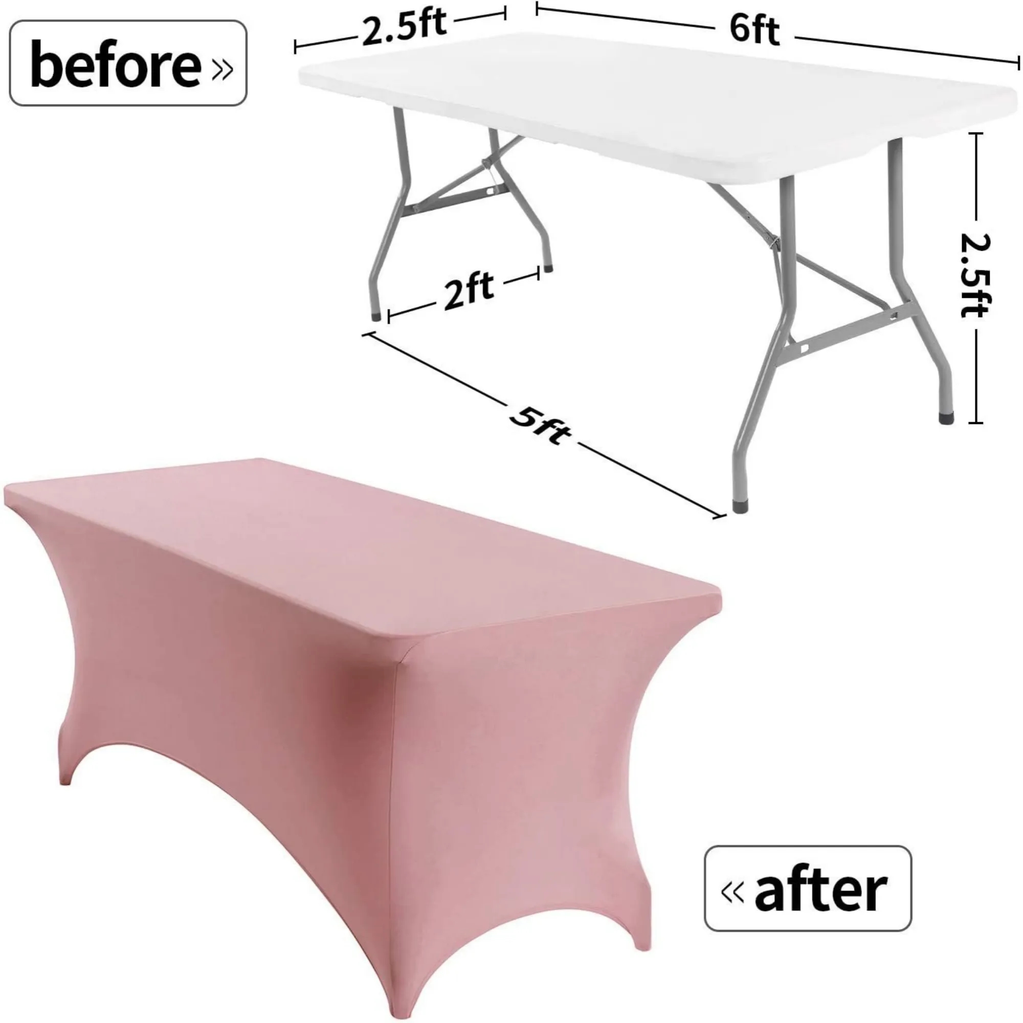 6FT Elastic Fitted Tablecloth 16