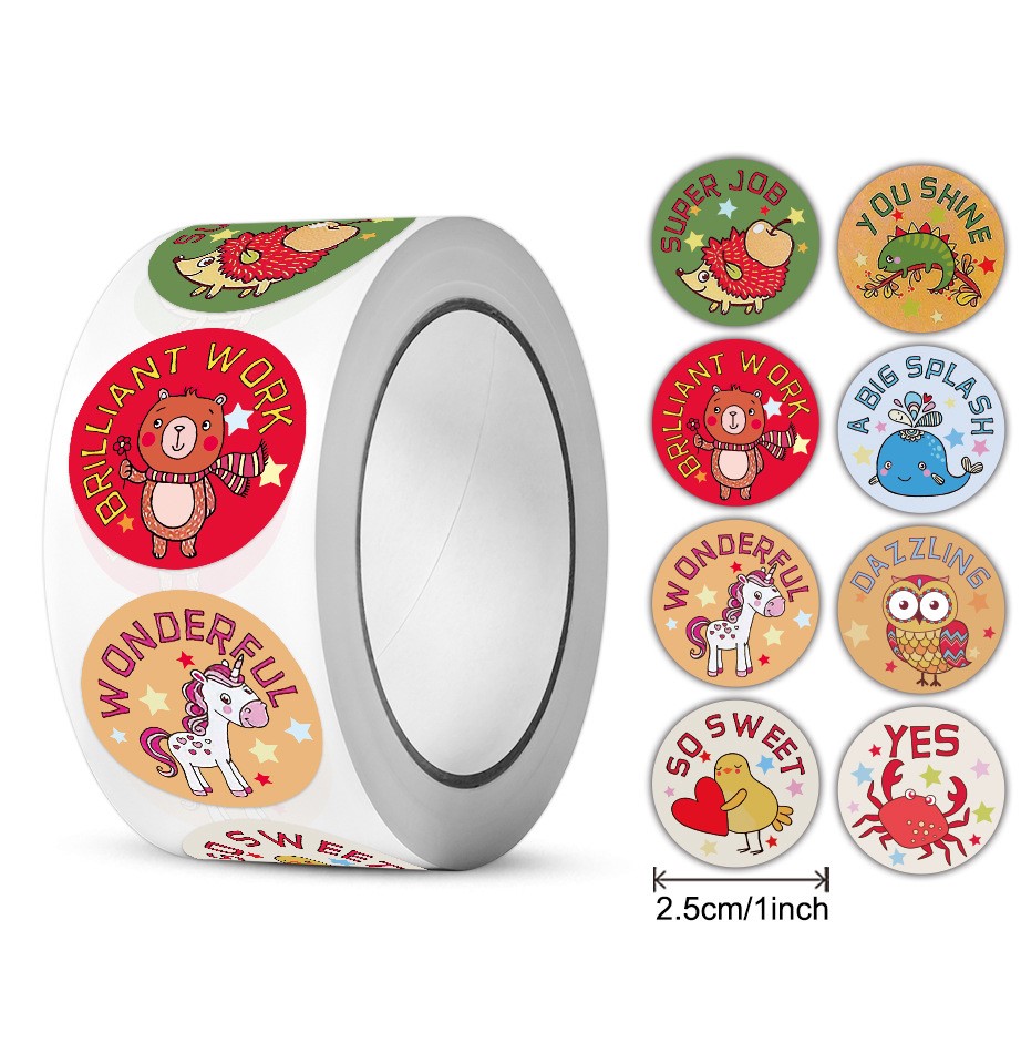 500pcs Round Praise Stickers for children 2