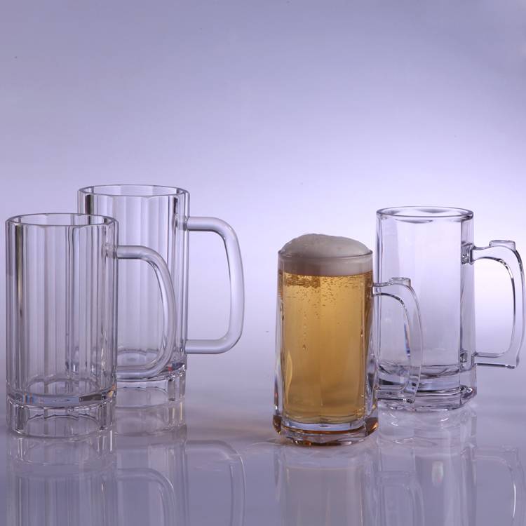 Beer Acrylic Clear Plastic Mug w/ Handle 6