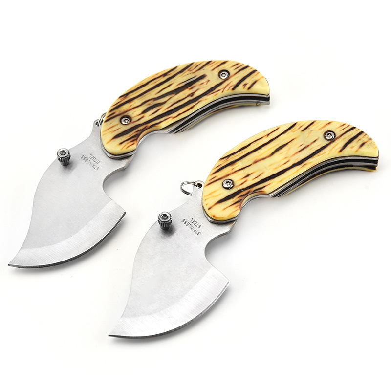 Leaf Shape Stainless Steel Folding Pocket Knife 4