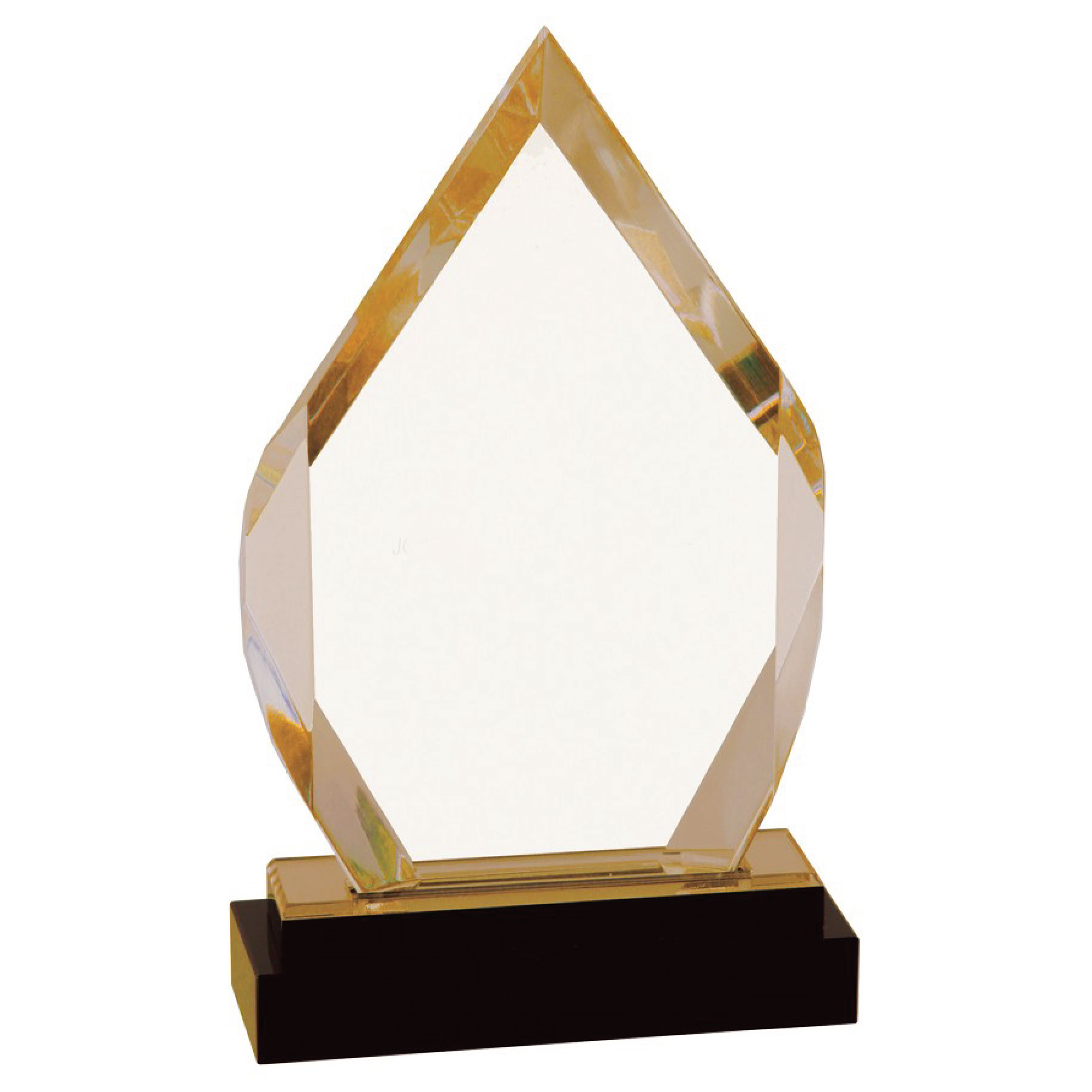 8" Gold Fusion Diamond Impress Acrylic w/ Black Glass Base 4