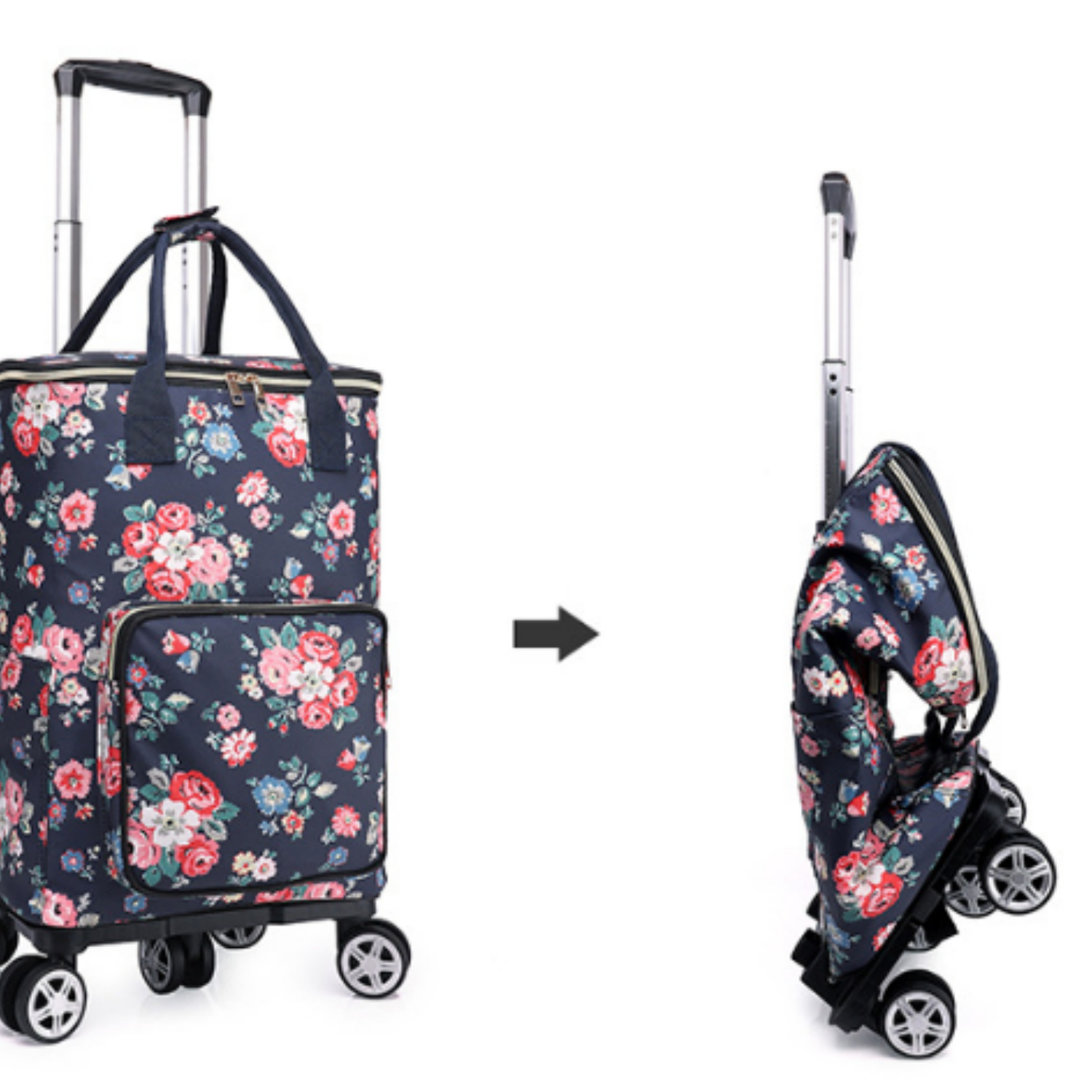 24L Insulated Oxford Cooler Trolley Bag w/ Wheels for Picnic 10