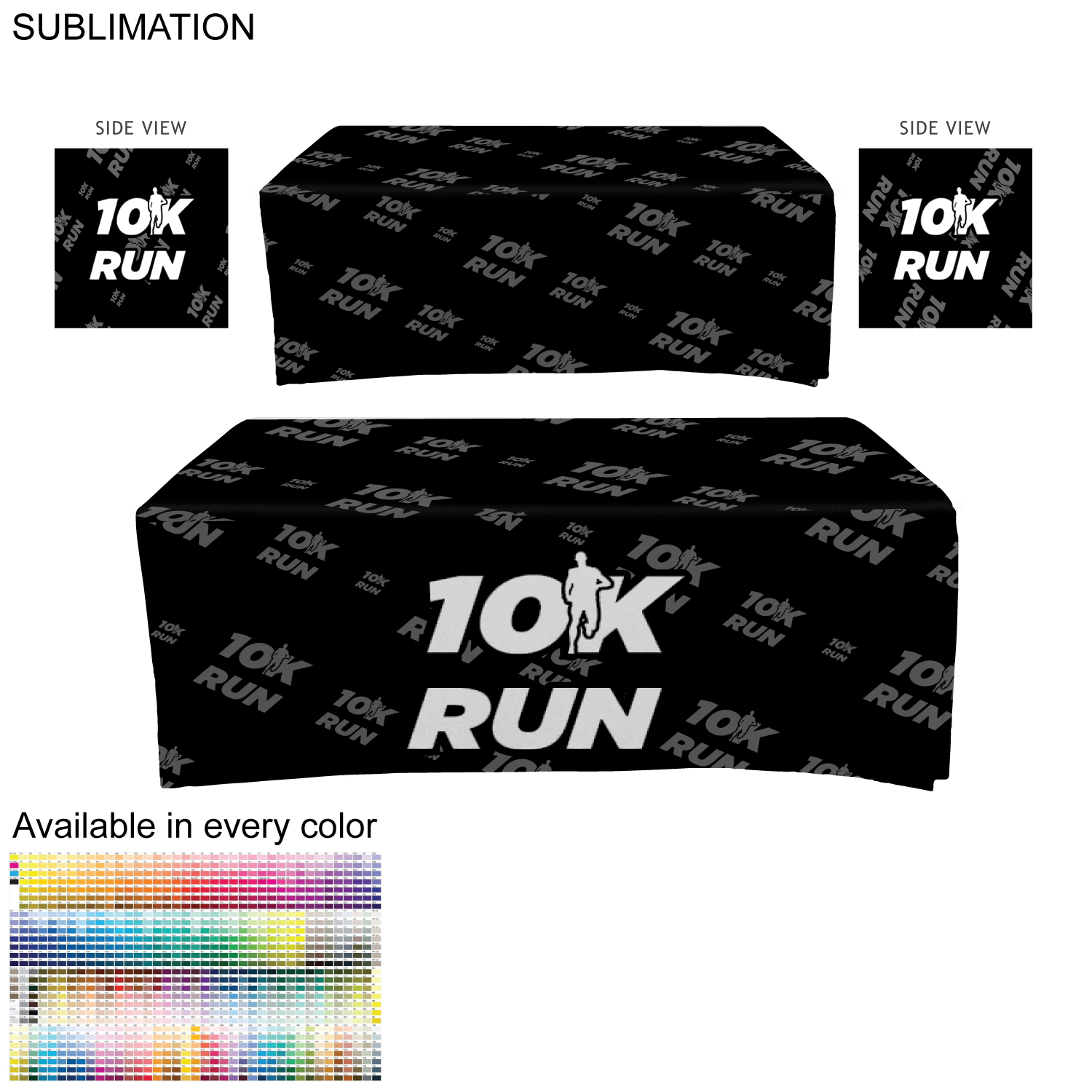 Outdoor Use Sublimated Box style Fitted tablecloth for a 6' Table, Closed back 1