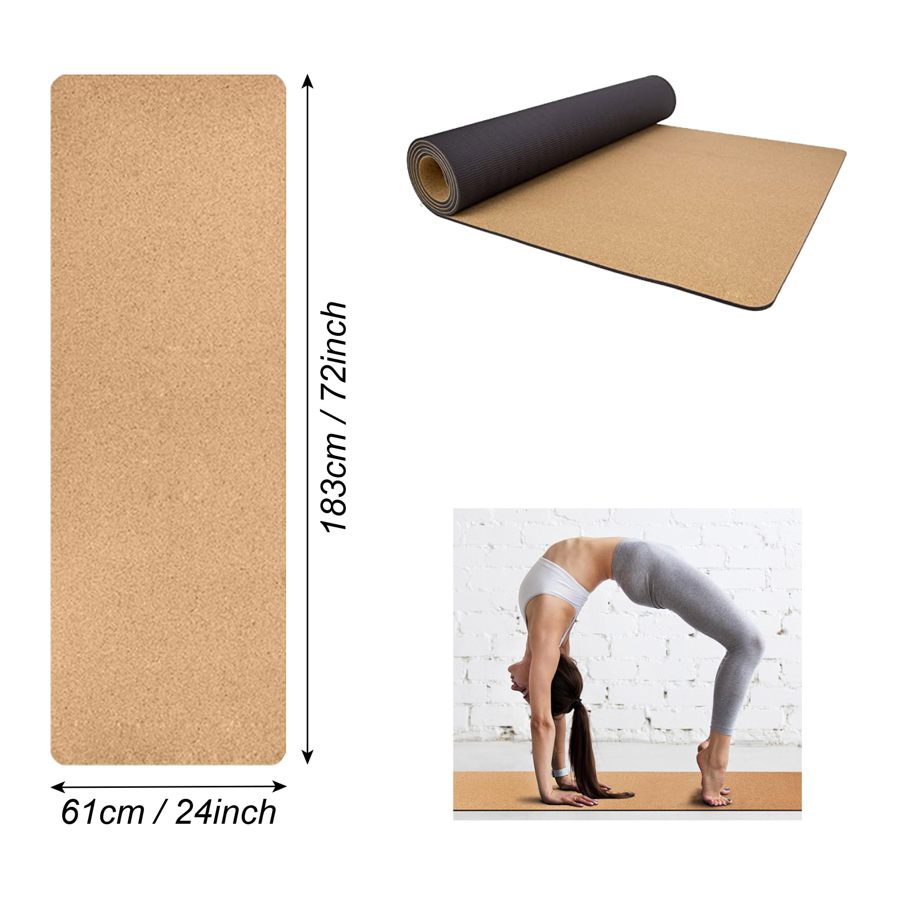 Non-Slip Cork Yoga Mat 2