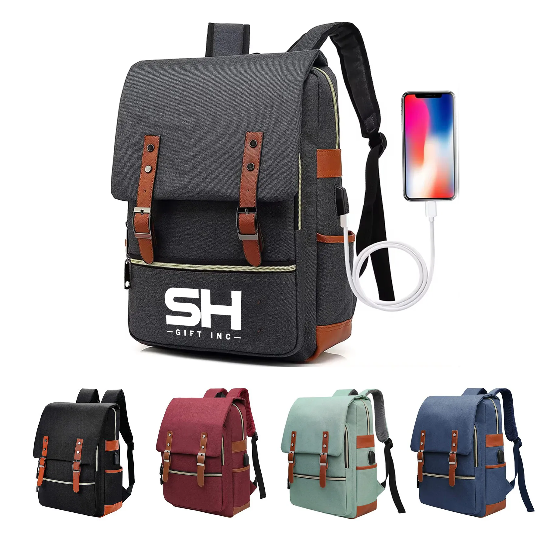 Laptop Backpack With USB Charging Port 3