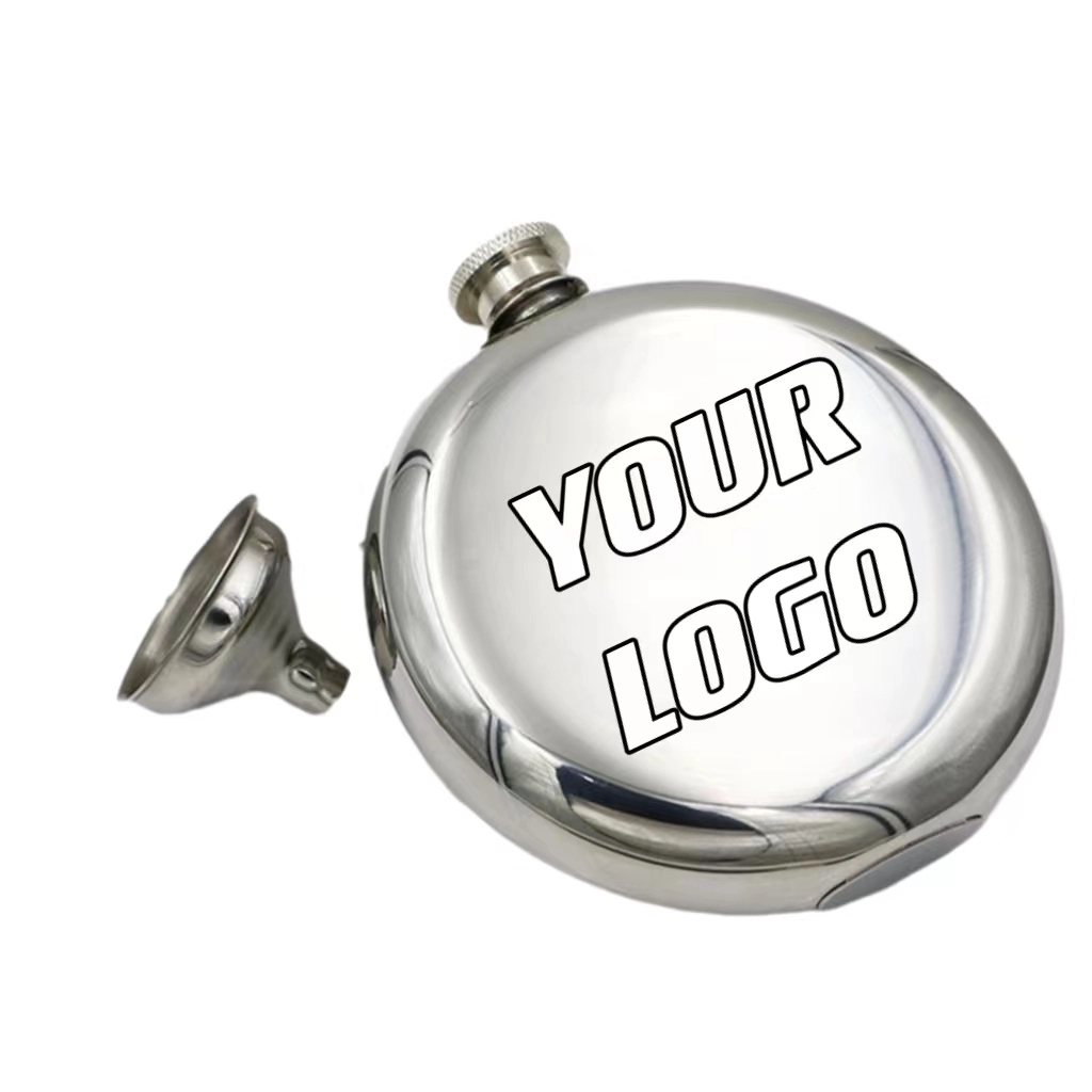 5 oz Stainless Steel Liquor Flask With Funnel, custom water bottle with logo imprint 3