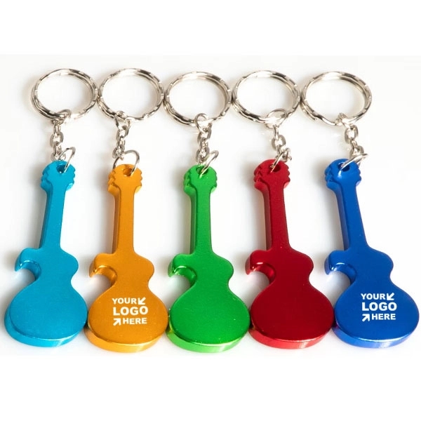 Guitar Shape Beer Bottle Opener Keychain 2