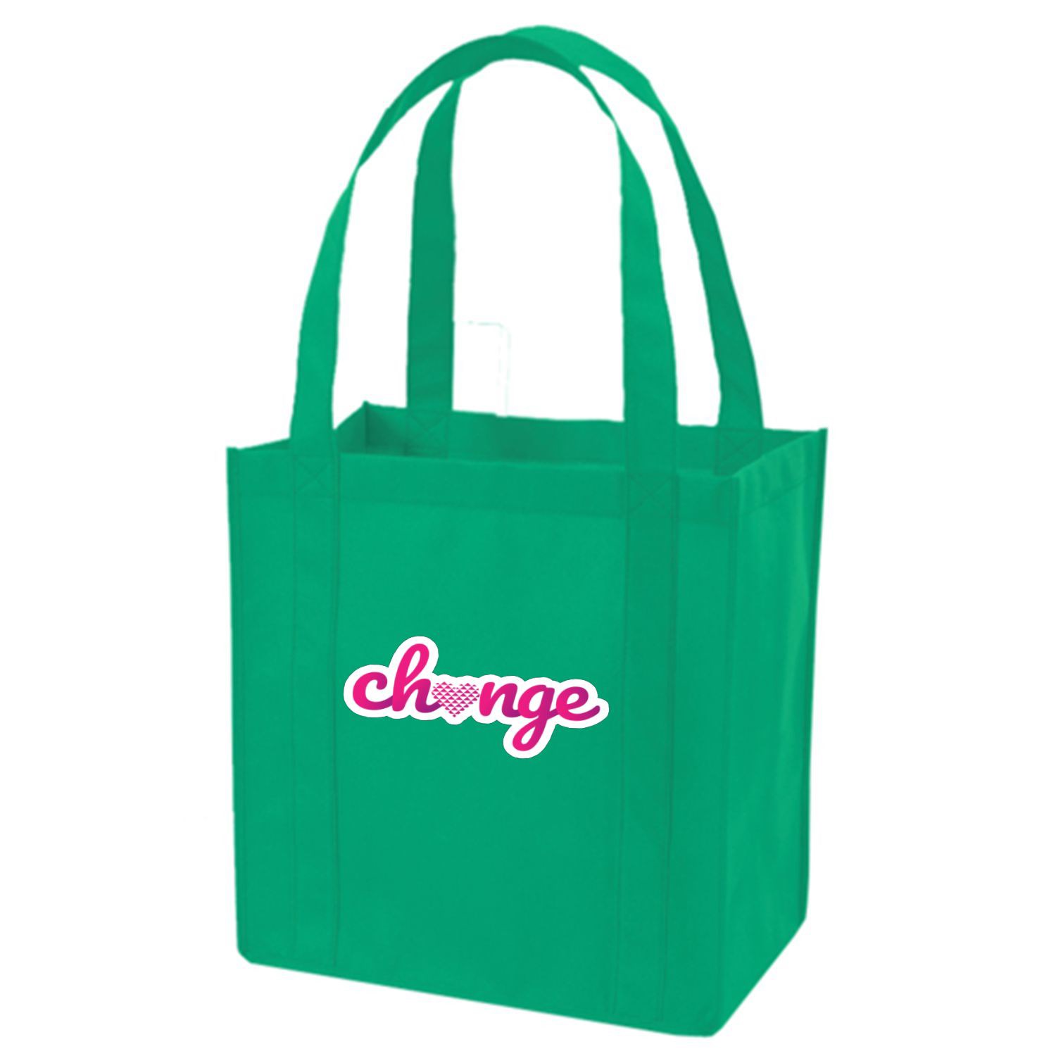 Non-Woven Shopping Tote Bag W/ Gusset & Plastic Bottom USA Decorated (12.5" x 13.5" x 8.5") 2