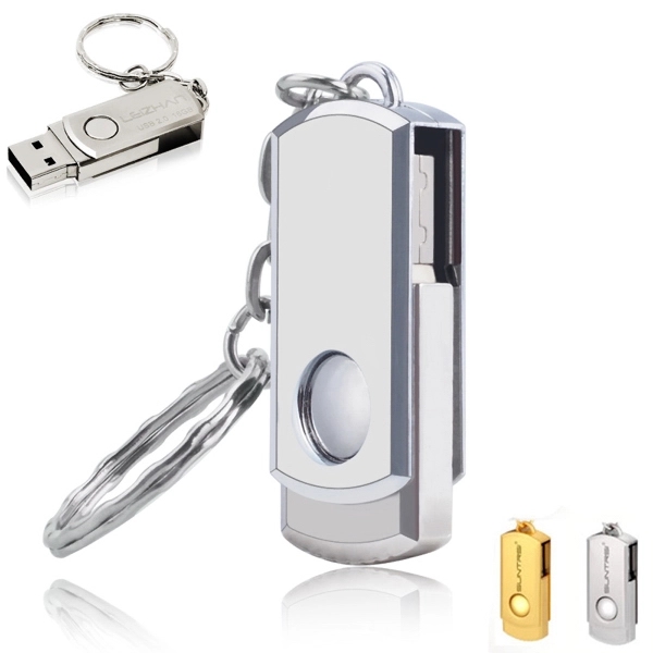 Metal Swivel USB Flash Disk with Keyring 6