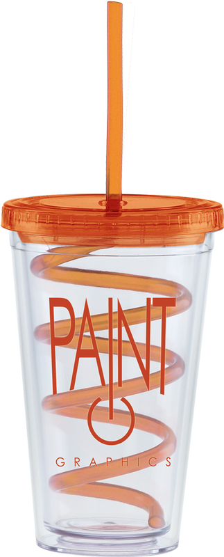 Carnival Cups-Color Curly Straw, Color Lid 30