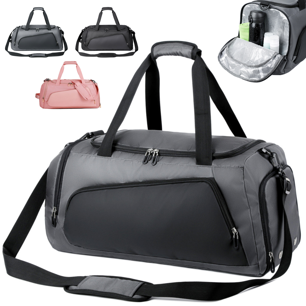 7L Multi-Functional Gym Duffel Bag with Shoe Compartment