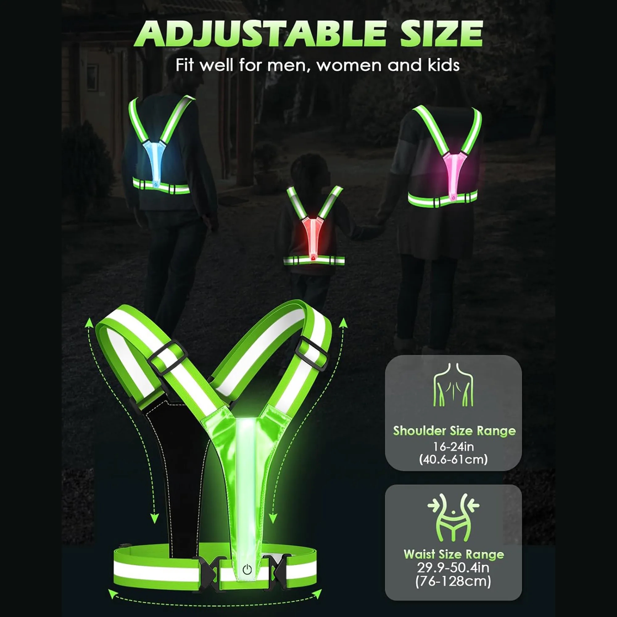 LED Reflective Safety Vest With Lights 3
